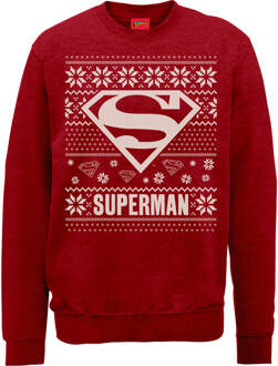DC Comics Superman Logo Kersttrui - Rood - L