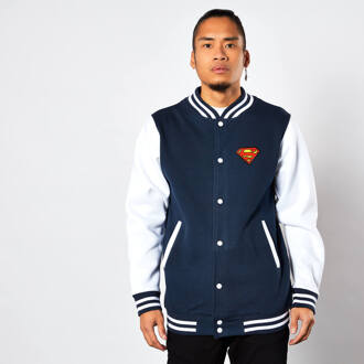DC Comics Superman Varsity Jacket - Navy / White - L Blauw