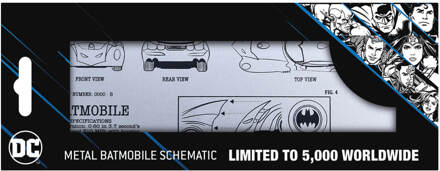 DC Comics Tin Sign Batmobile Schematic