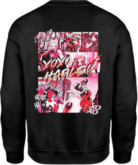 DC Comics XOXO Harley Embroidered Unisex Sweatshirt - Black - M Zwart