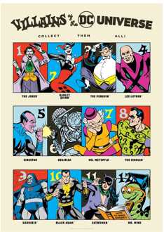 DC Comis Art Print 90th Anniversary Villains Limited Edition 42 x 30 cm