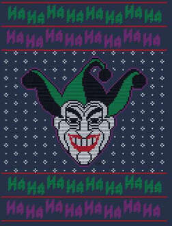 DC Joker Knit Men's Christmas T-Shirt - Navy - S