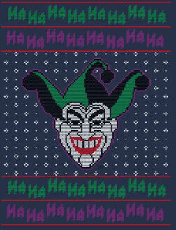 DC Joker Knit Women's Christmas T-Shirt - Navy - XXL Blauw