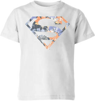 DC Originals Floral Superman Kinder T-shirt - Wit - 98/104 (3-4 jaar) - XS