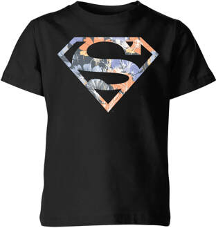 DC Originals Floral Superman Kinder T-shirt - Zwart - 110/116 (5-6 jaar) - Zwart