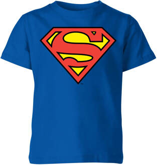 DC Originals Official Superman Shield Kinder T-shirt - Blauw - 110/116 (5-6 jaar)