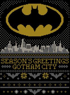 DC Seasons Greetings From Gotham Men's Christmas T-Shirt - Black - XL Zwart