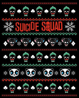 DC Suicide Squad Knit Pattern Women's Christmas T-Shirt - Black - 3XL - Zwart