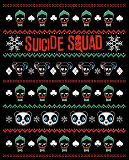 DC Suicide Squad Knit Pattern Women's Christmas T-Shirt - Black - 3XL Zwart
