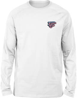 DC Super Girl Embroidered Unisex Long Sleeved T-Shirt - White - L