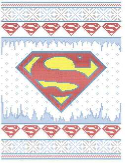 DC Supergirl Knit Men's Christmas T-Shirt - White - 5XL - Wit