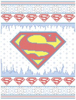 DC Supergirl Knit Men's Christmas T-Shirt - White - M Wit