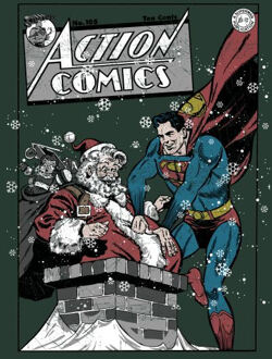 DC Superman Action Comics Women's Christmas T-Shirt - Forest Green - XS Groen