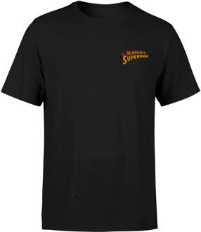 DC Superman Embroidered Unisex T-Shirt - Black - S