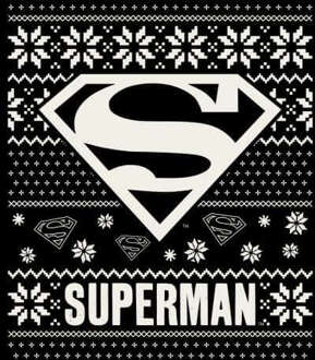 DC Superman Knit Pattern Women's Christmas Jumper - Black - M - Zwart