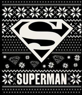 DC Superman Knit Pattern Women's Christmas T-Shirt - Black - L - Zwart