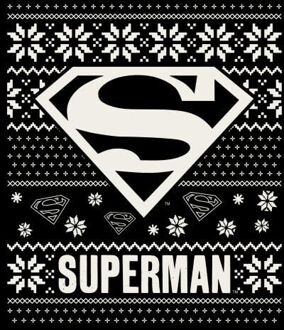 DC Superman Knit Pattern Women's Christmas T-Shirt - Black - S Zwart