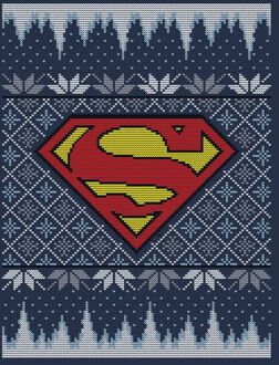 DC Superman Knit Women's Christmas T-Shirt - Navy - L - Navy blauw