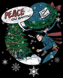DC Superman Peace On Earth Women's Christmas Jumper - Black - M - Zwart