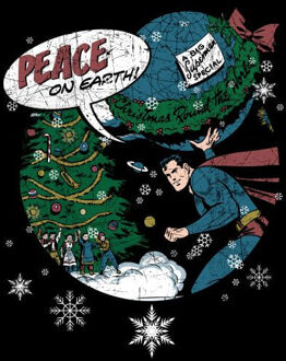 DC Superman Peace On Earth Women's Christmas T-Shirt - Black - 3XL - Zwart