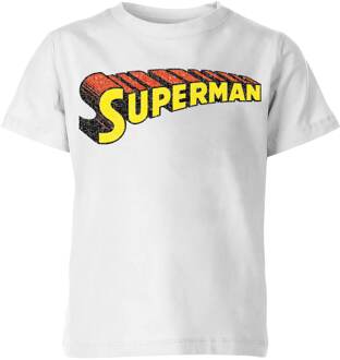 DC Superman Telescopic Crackle Logo Kids' T-Shirt - White - 146/152 (11-12 jaar) Wit - XL
