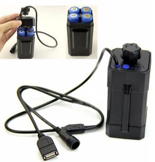 DC & USB Plug 4x18650 Water Batterij Box Case Huis Cover voor Fiets Licht Koplamp