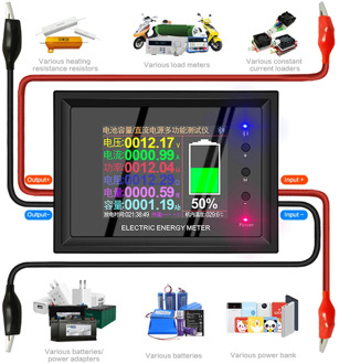 DC Voltage Current Meter Electric Capacity Tester Lithium Battery Internal Resistance Tester Coulomb Meter for Electric Ebike
