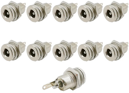 DC099 5.5 x 2.1mm DC Power Supply Jack Socket DC-099 5.5 * 2.1 mm Threaded Metal Charging Socket Female Panel Mount Connector