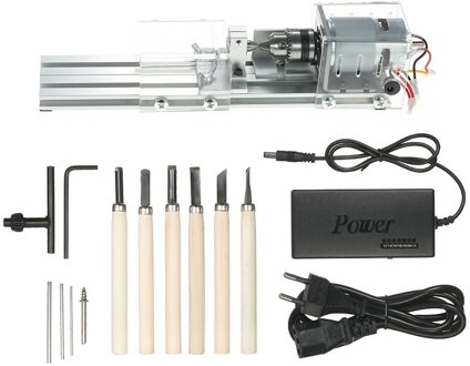 DC12-24V 100W Mini Draaibank Machine Tools Draaibank Standaard Set DIY Houtbewerking Boeddha Parel Slijpen Polijsten Mini Kralen Machine US plug