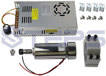 DC12-48V 0.3kw spindel motor ER11 chuck CNC 300 W Spindel Motor + 52mm mount beugel + Voeding speed gouverneur Voor DIY CNC