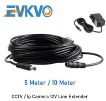 DC12V Power Verlengkabel 2.1*5.5Mm Connector Man-vrouw Voor Cctv Security Camera Zwarte Kleur 16.5 Voeten 5M 10M Power Kabel