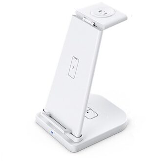 Dcae 3 In 1 Qi Draadloze Oplader Voor Iphone 12 11 Xs Xr X 8 15W Snel Opladen Dock station Voor Apple Horloge 6 5 4 3 2 Airpods Pro 3 IN 1 Stand wit