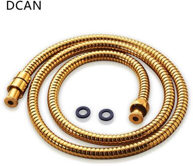 DCAN Sanitair Slangen Badkamer Vervanging Anti-Torsie Douche Slang Dubbele Vergrendeld Flexibele Rvs 1.5 m Goud