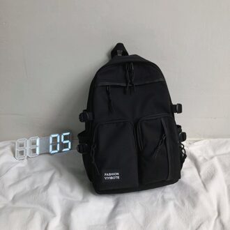 Dcimor Meer Zip Pocket Waterdichte Nylon Rugzak Vrouwen Grote Capaciteit Schooltas Unisex Effen Kleur Reistas Vrouwelijke Mochilas zwart / enkel en alleen backpack