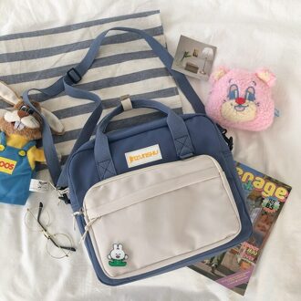 Dcimor Multifunctionele Vrouwen Rugzak Tiener Meisje Ring Gesp Draagbare Reistas Vrouwelijke Kleine Schooltas Mooie Boekentas blauw / met pendant