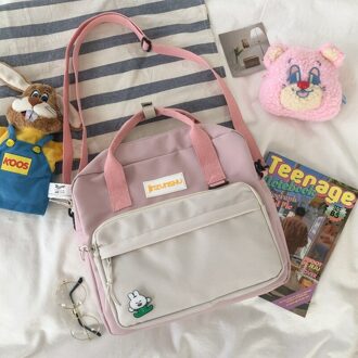 Dcimor Multifunctionele Vrouwen Rugzak Tiener Meisje Ring Gesp Draagbare Reistas Vrouwelijke Kleine Schooltas Mooie Boekentas roze / enkel en alleen backpack