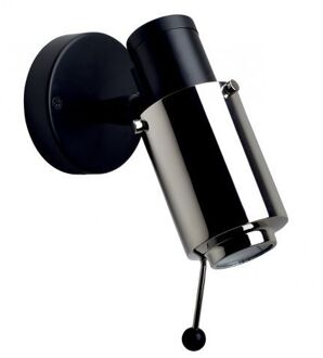 DCW éditions Biny Spot Bulb Wandlamp - Zwart/nikkel - met stokje - zonder schakelaar Zilver