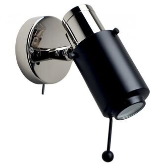 DCW éditions Biny Spot Led Wandlamp - Nikkel/zwart - met stokje - met schakelaar Zilver
