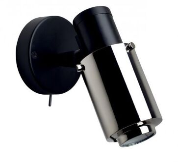 DCW éditions Biny Spot Led Wandlamp - Zwart/nikkel - met schakelaar Zilver