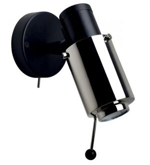 DCW éditions Biny Spot Led Wandlamp - Zwart/nikkel - met stokje - met schakelaar Zilver