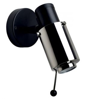 DCW éditions Biny Spot Led Wandlamp - Zwart/nikkel - met stokje - zonder schakelaar Zilver