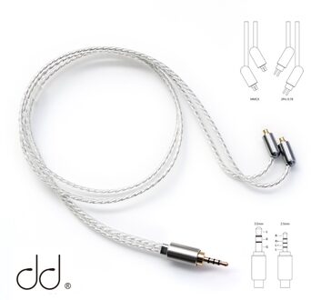 Dd Ddhifi BC50B 2.5Mm Evenwichtige 3.5Mm Jack Oortelefoon Kabel Mmcx/0.78Mm Adapter Kabels Voor Hoofdtelefoon Versterker hifi MP3 Speler BC50B 2.5 0.78pin