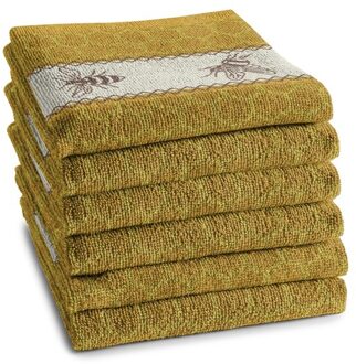 DDDDD Keukendoek Bees Geel - 6 stuks - 50x55 cm