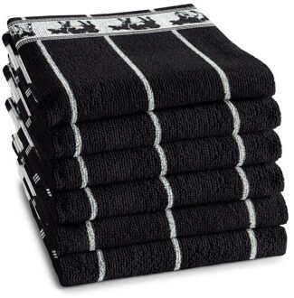 DDDDD Keukendoek Koeien Zwart - 6 stuks - 50x55 cm