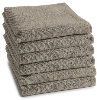 DDDDD Keukendoek Logo Taupe - 6 stuks - 50x55 cm