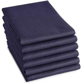 DDDDD theedoek Logo - 60x65 cm - Blue - 6 stuks Blauw