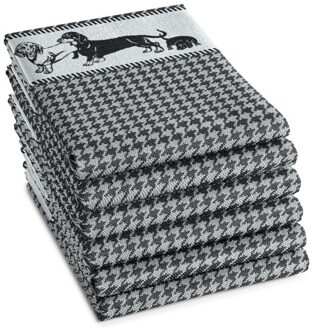 DDDDD Theedoek Saar Zwart - 6 stuks - 60x65cm