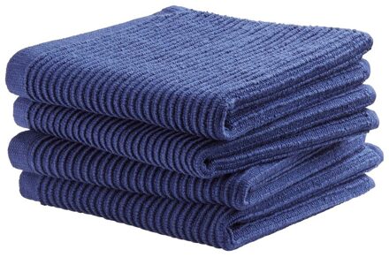 DDDDD Vaatdoek Basic Clean 30x30cm - classic blue - set van 4 Blauw