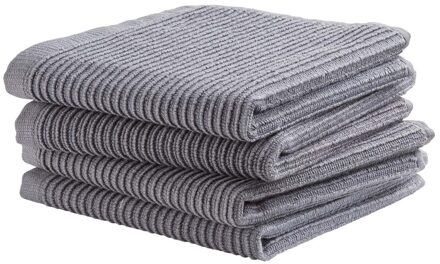 DDDDD Vaatdoek Basic Clean 30x30cm - neutral grey - set van 4 Grijs