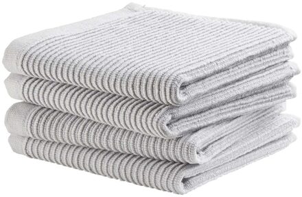 DDDDD Vaatdoek Basic Clean 30x30cm - neutral light grey - set van 4 Grijs